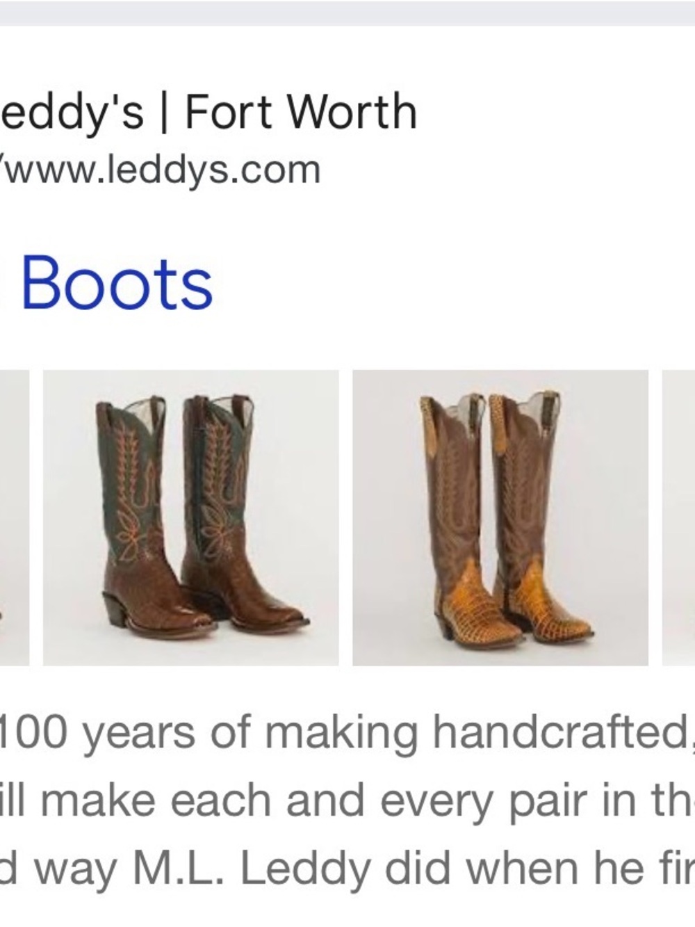 Vintage ML Leddy Custom Cream Leather  Boots w Toe Accents.  Fits like 8 1/2.